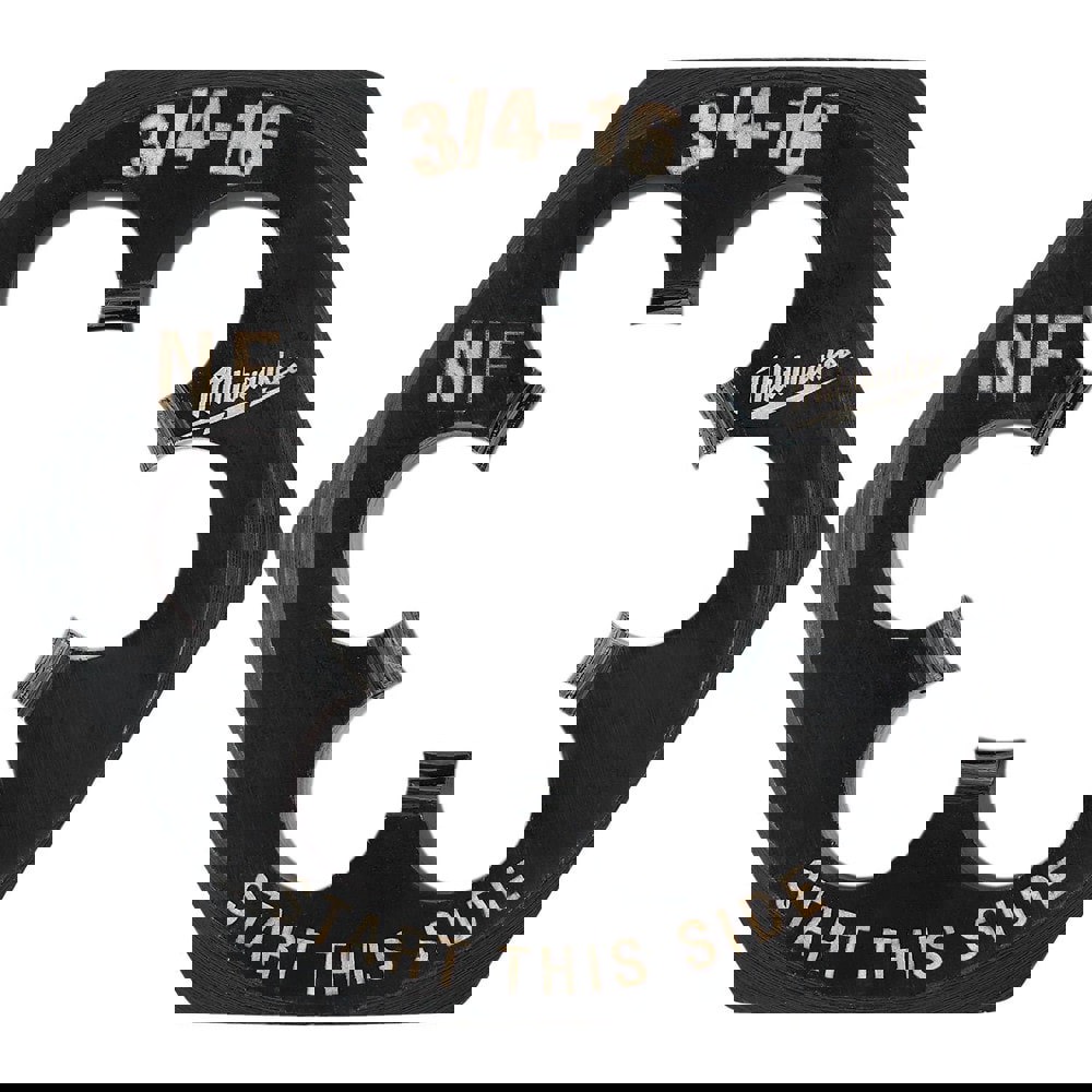 Hex Rethreading Dies; Thread Size (Inch): 3/4-16 ; Material: Carbon Steel ; Thread Direction: Right Hand ; Thread Standard: UNF ; Hex Size (Inch): 1-7/16 ; Series: Milwaukee